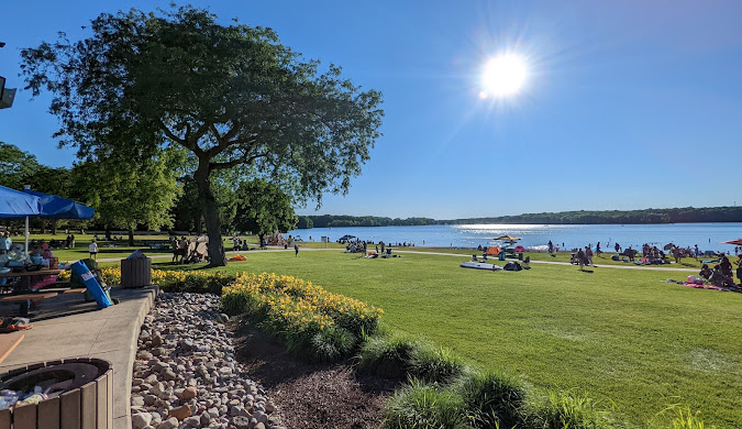 a sunny day in a park