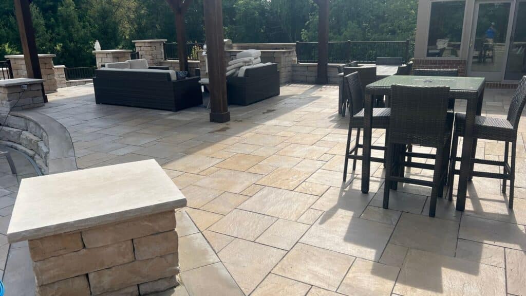 layered tile patio